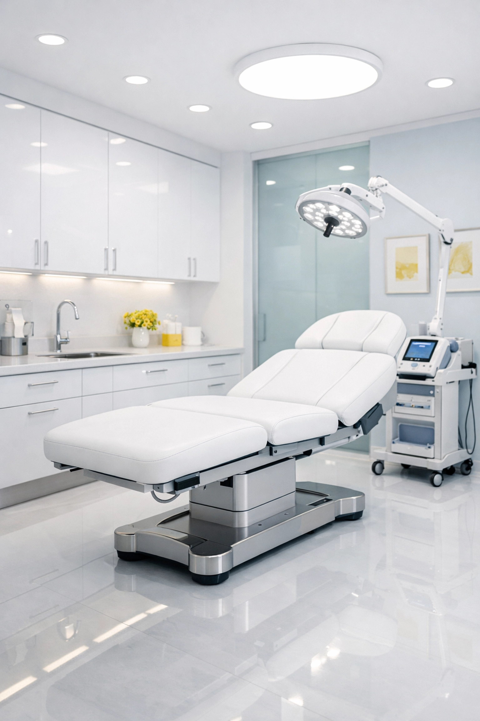 Sanitized medical exam room in Dracut, MA, illustrating professional medical office cleaning and hygiene standards.