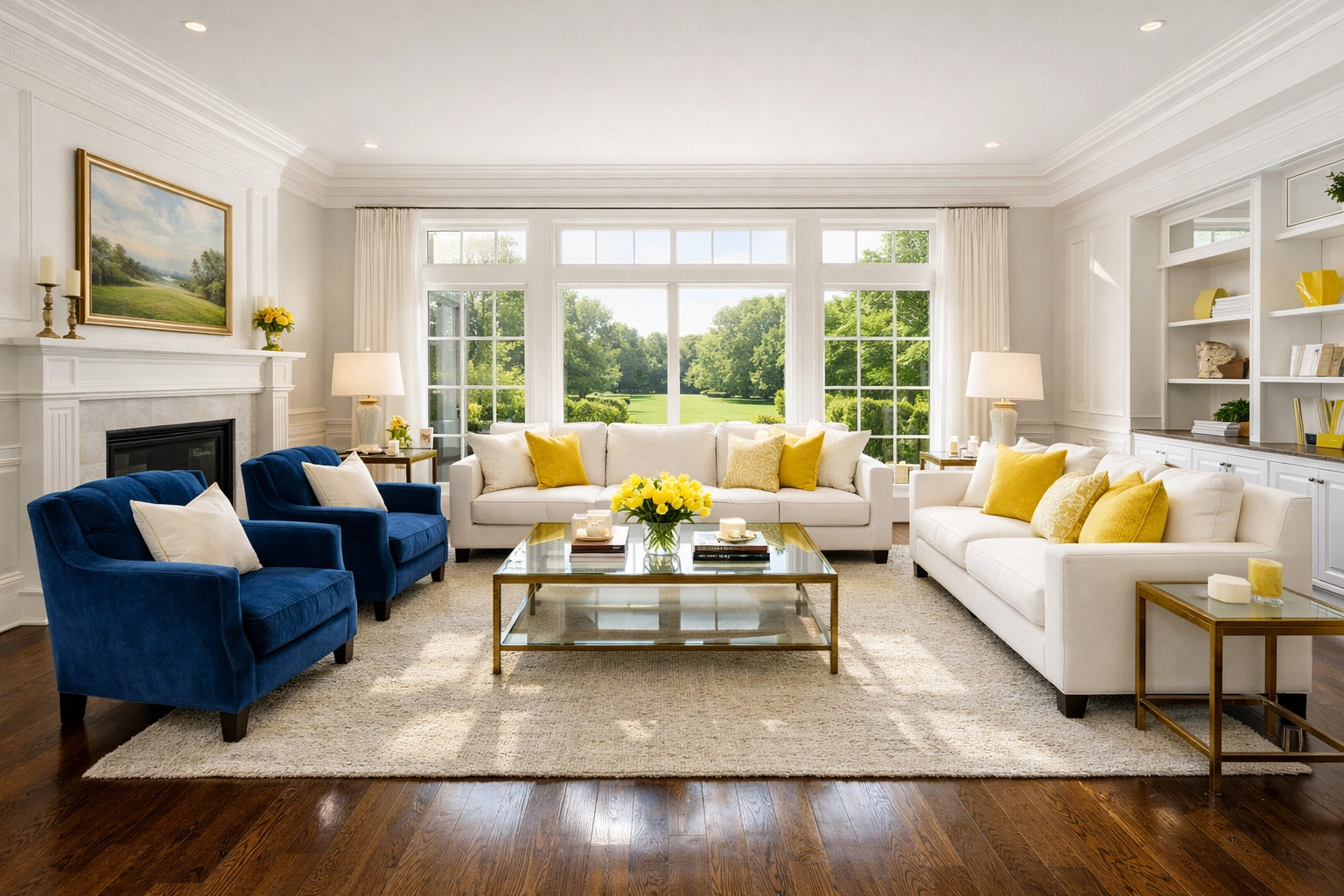 A bright and airy living room prepared for sale with eco-friendly house cleaning Framingham MA.