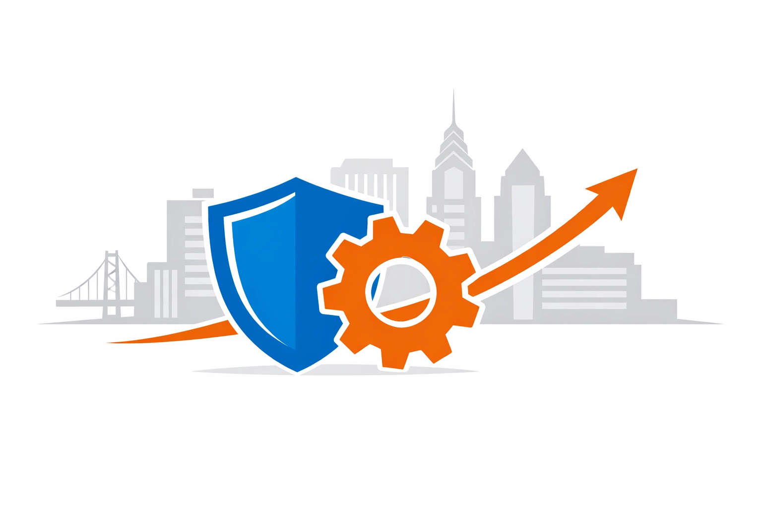 Symbol for commercial HVAC maintenance agreements showing building protection and increased efficiency.
