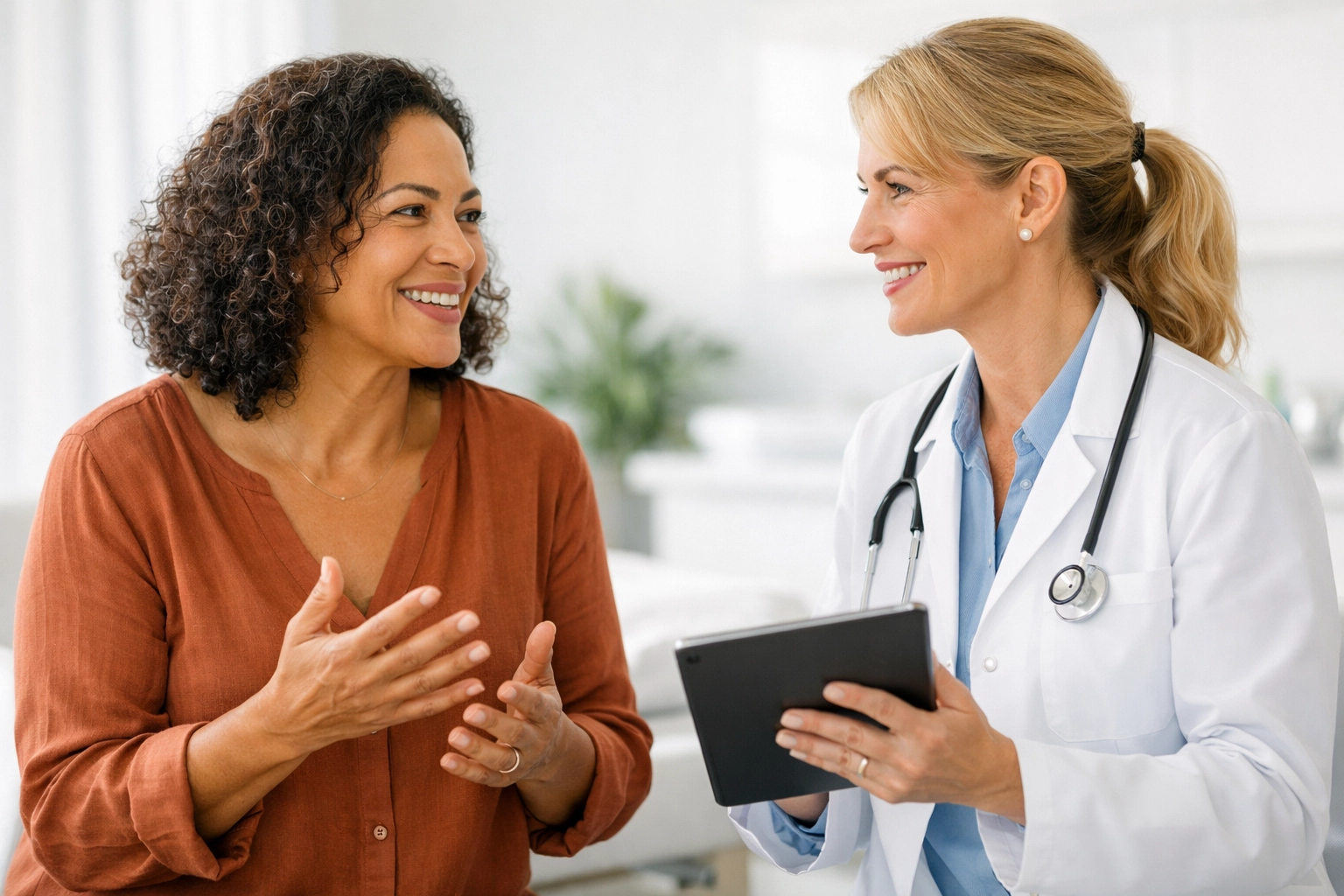 A healthcare provider discussing Wegovy substitutes and medical weight loss options with a patient.