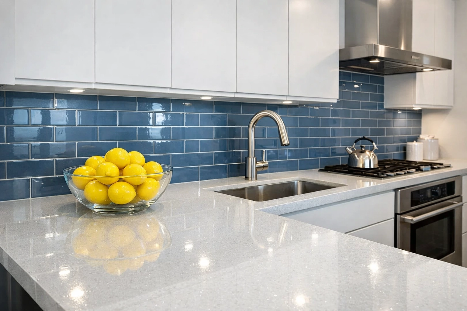 Sanitized modern apartment kitchen in Leominster MA showcasing professional apartment cleaning services.