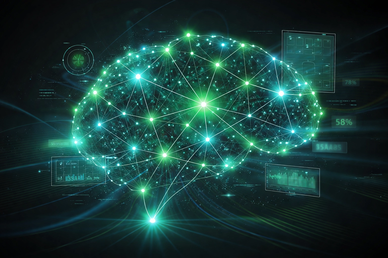 Neural network visual fused with football stats, representing AI-powered betting strategies and predictive analytics.