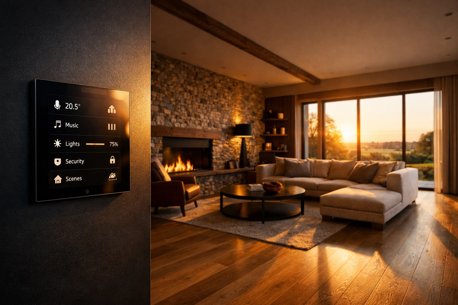 Smart home controls in a modern West Sussex property to improve 2026 EPC energy efficiency ratings.