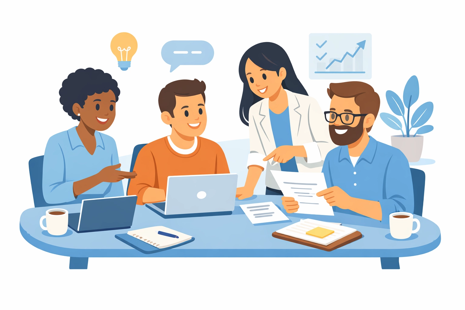 Small political agency team collaborating on Democratic campaign strategy and management