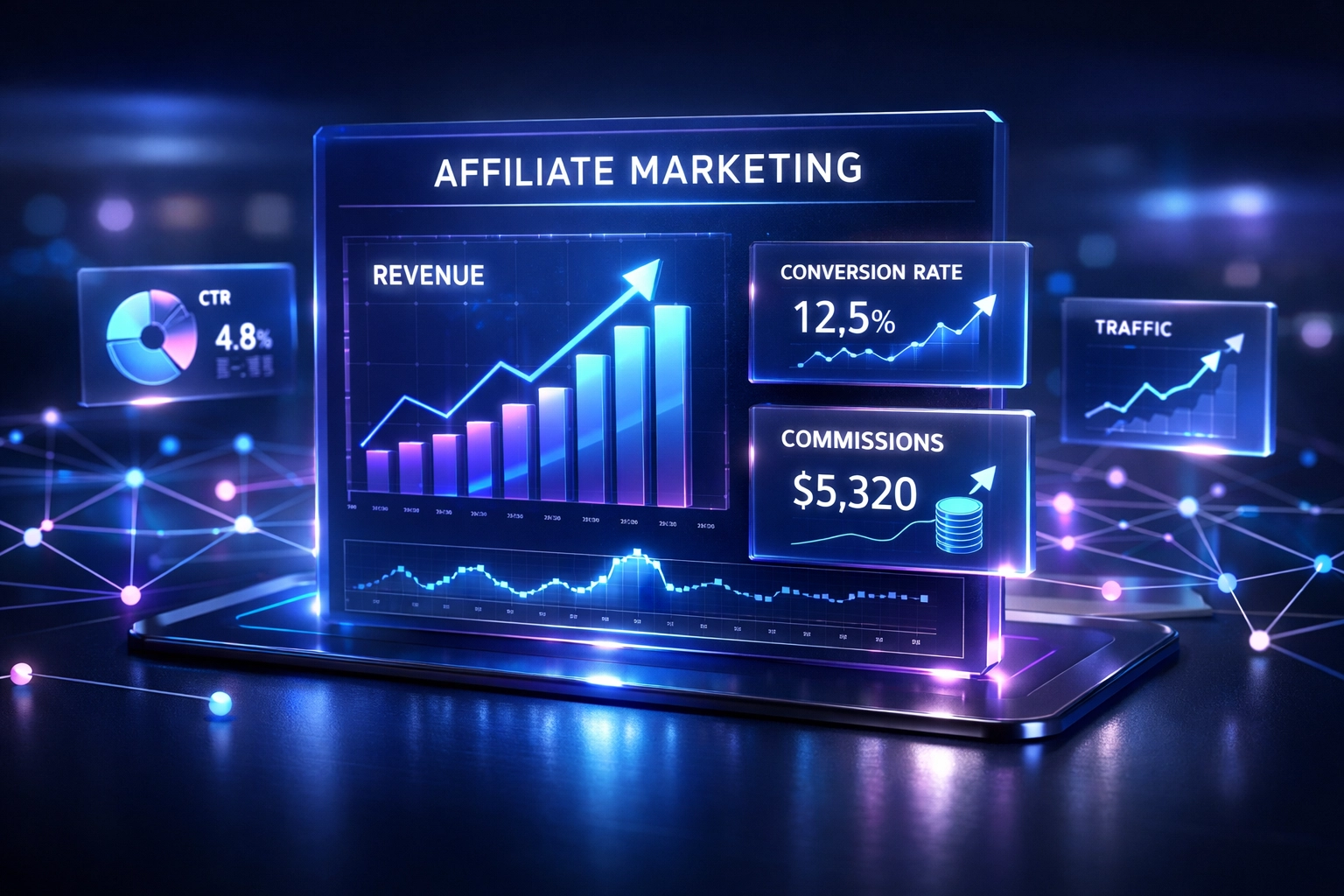 Simon Leung affiliate marketing dashboard showing revenue metrics and conversion data analytics