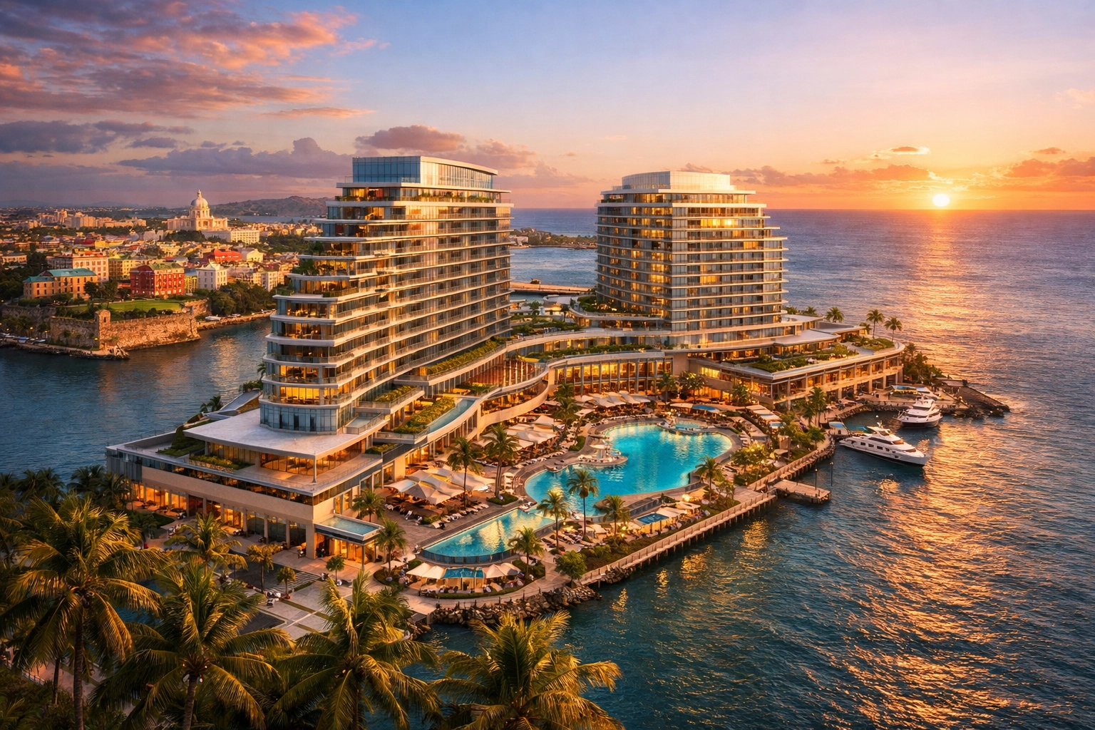 Hard Rock Hotel & Casino San Juan waterfront resort rendering in Puerto Rico