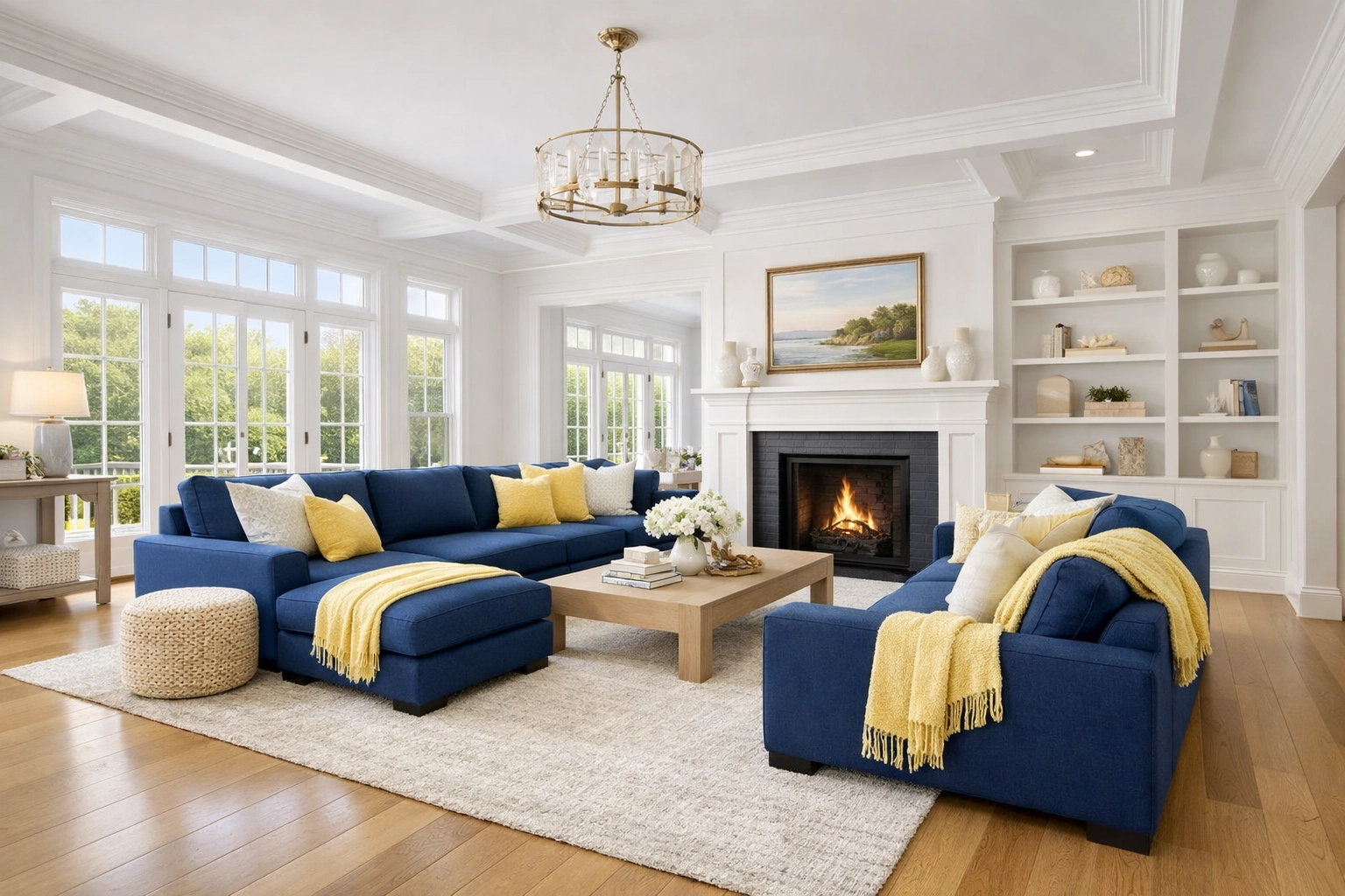 Spotless living room in a Danvers, MA home after a professional weekly house cleaning service.