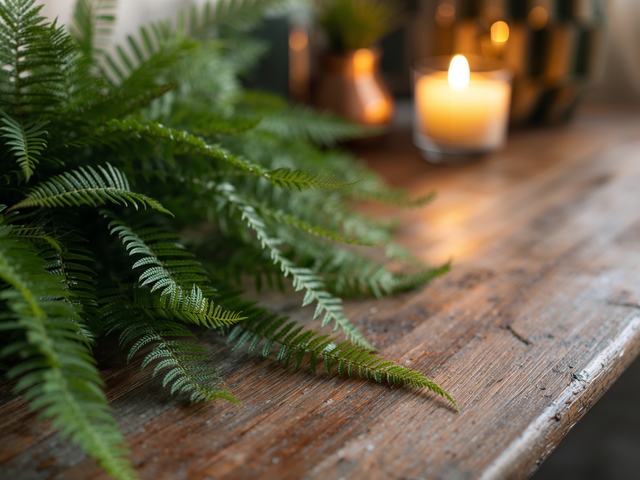 Fern in Rustic Wooden Planter