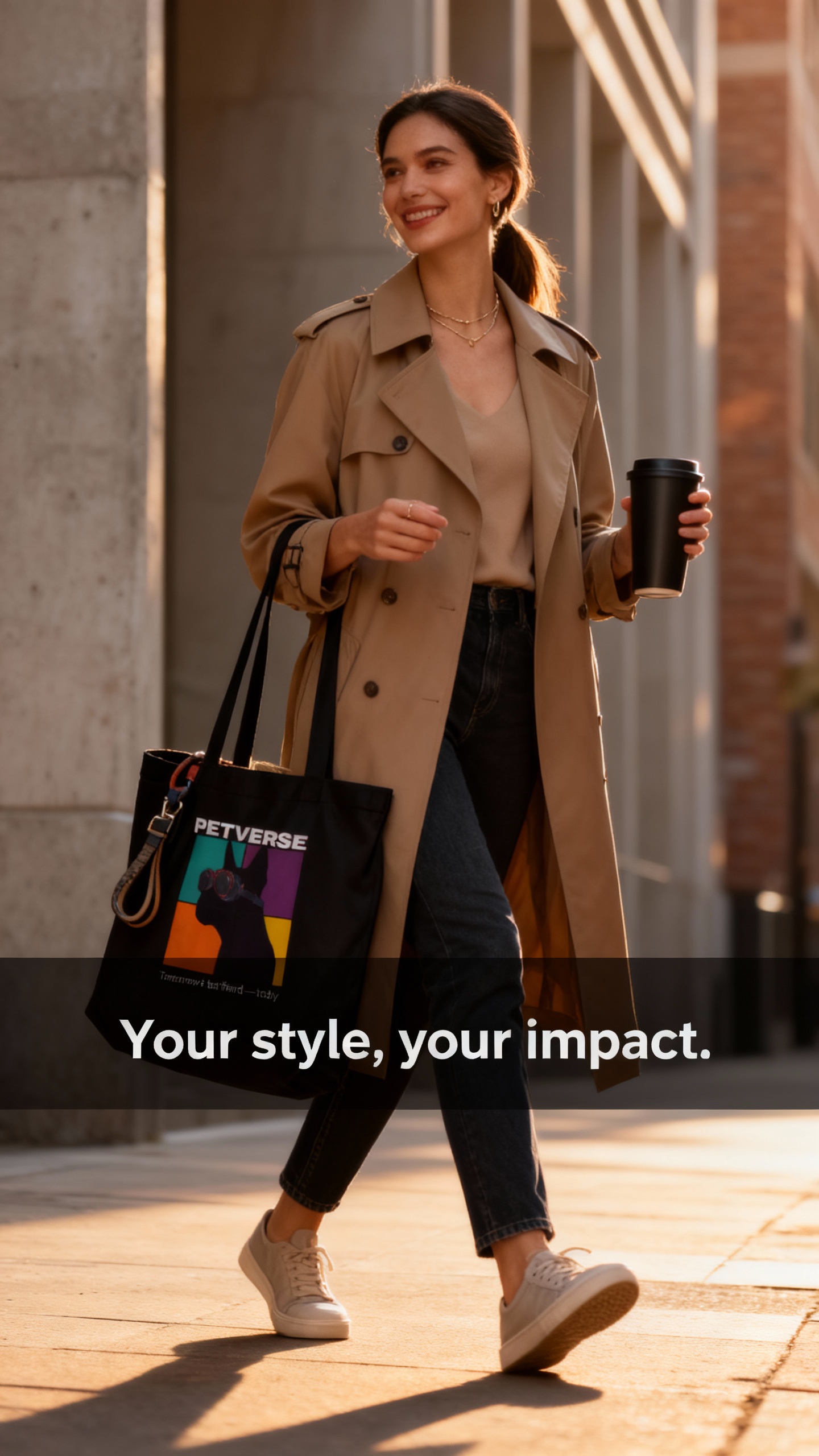 Pet Mosaic 'PETVERSE' tote bag — eco-friendly everyday carry for dog moms.