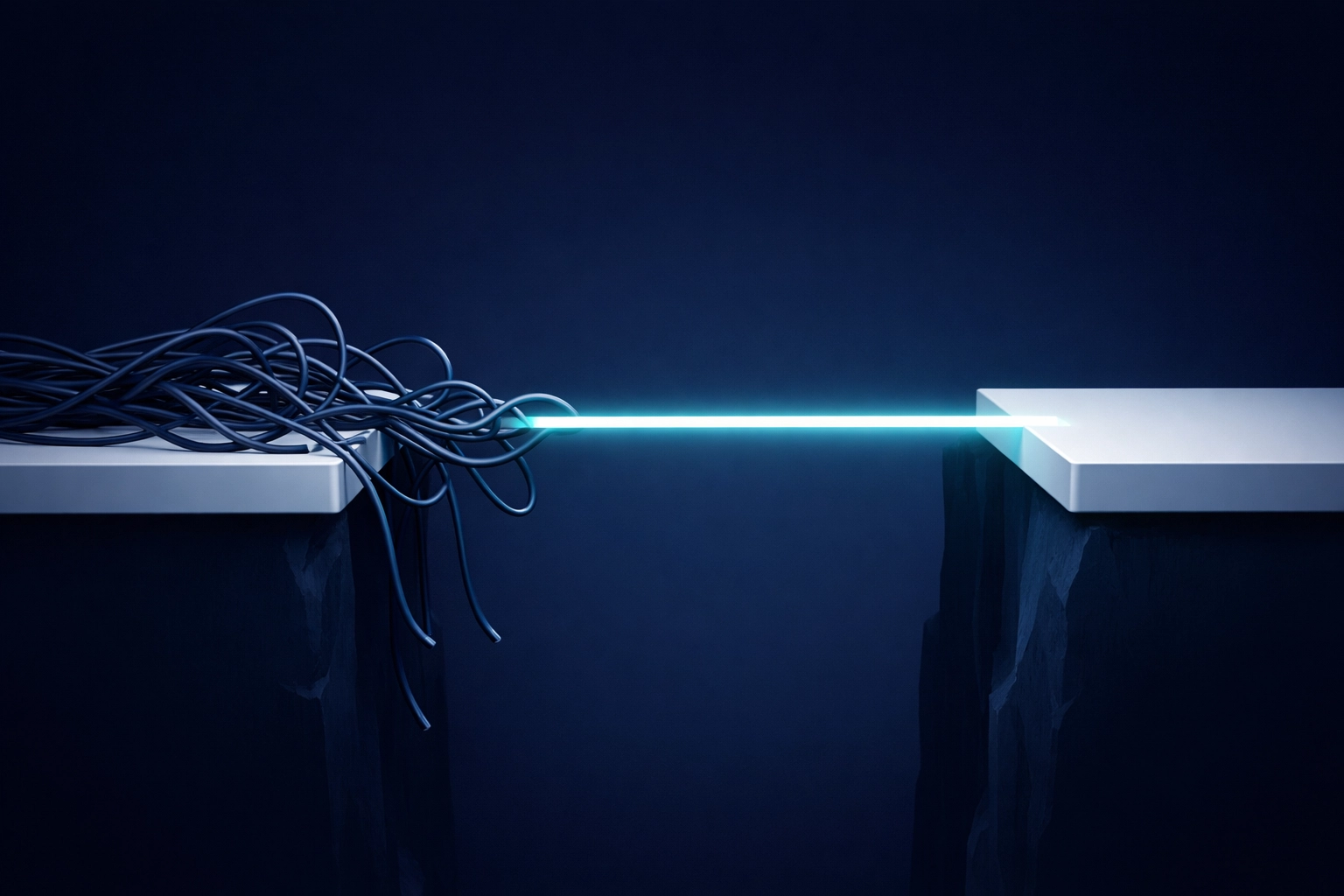 A beam of light bridging an operational logic gap between manual complexity and custom assignment automation.