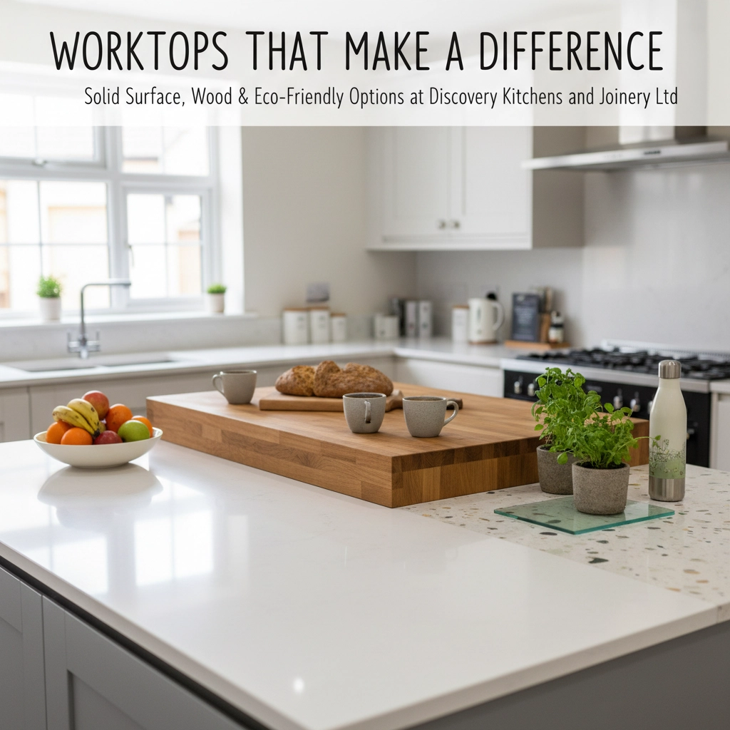 Worktops That Make a Difference: Solid Surface, Wood & Eco-Friendly Options at Discovery Kitchens and Joinery Ltd
