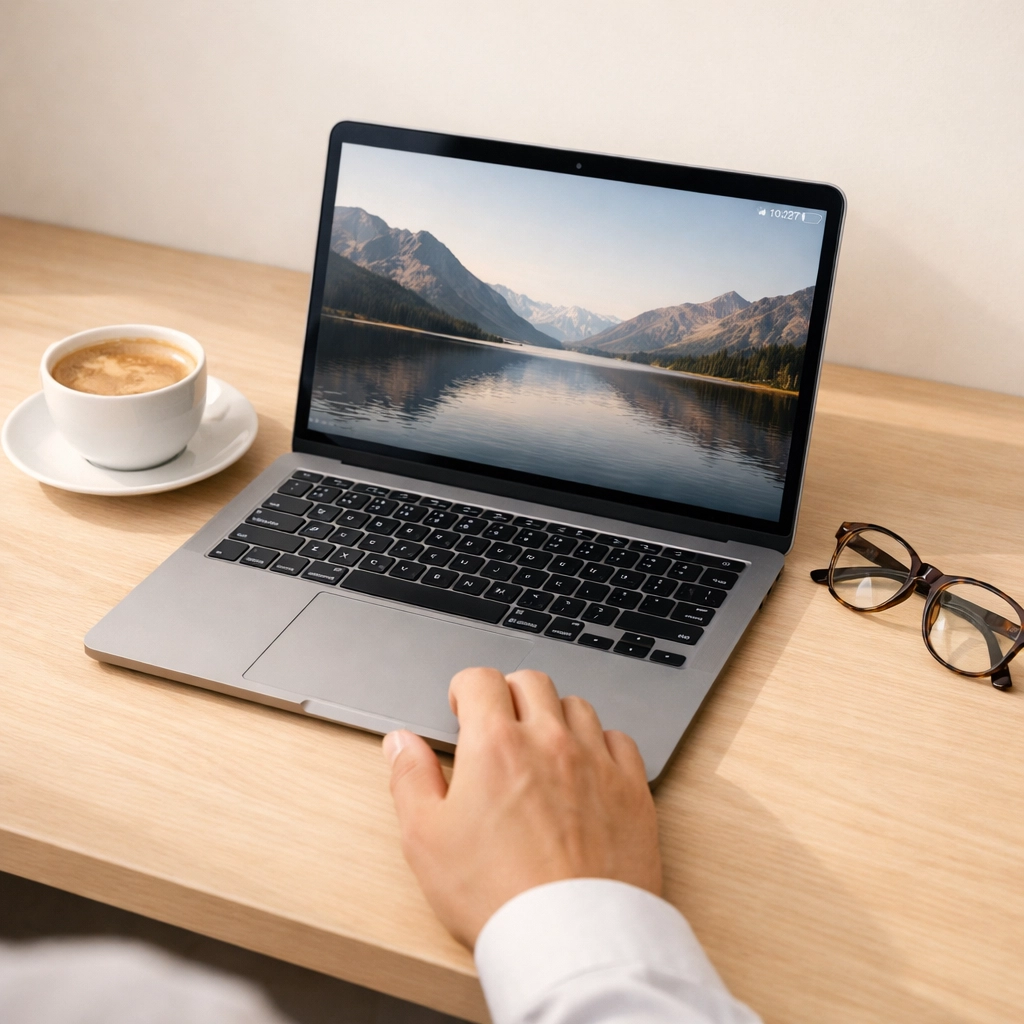 Business owner reviewing QuickBooks payroll information on a laptop in a clean office workspace, illustrating payroll tax management and automated withdrawals.