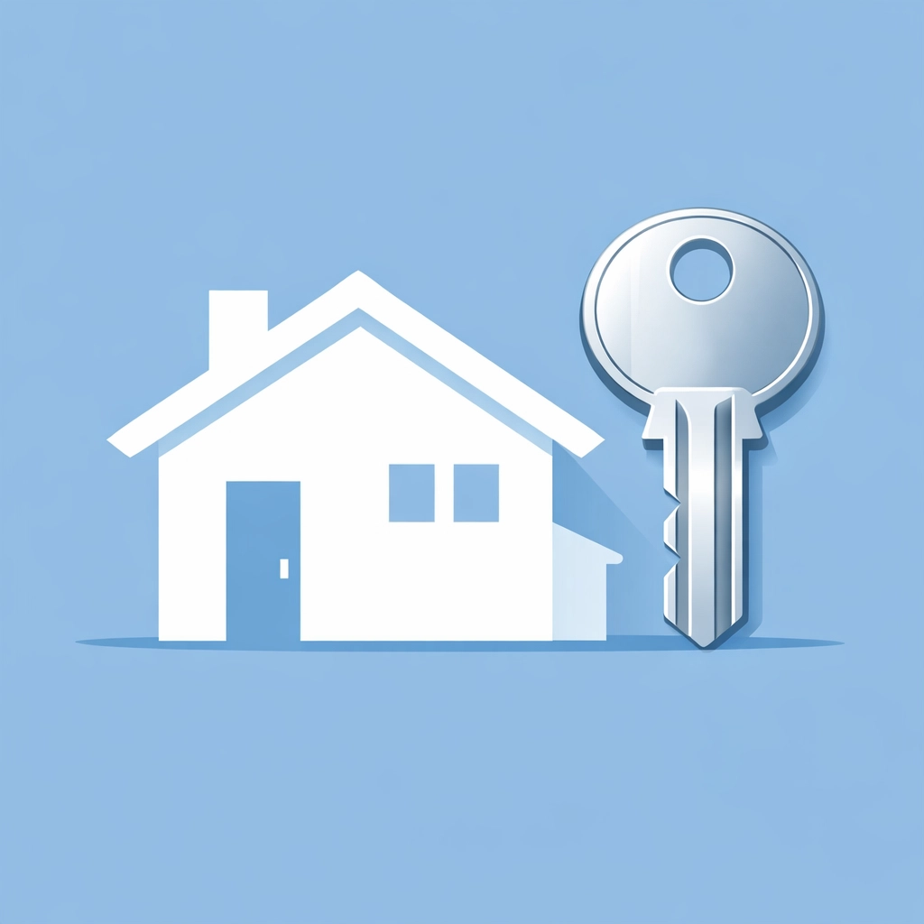 Casa y llave simbolizando el logro de alcanzar un puntaje de crédito para comprar vivienda.