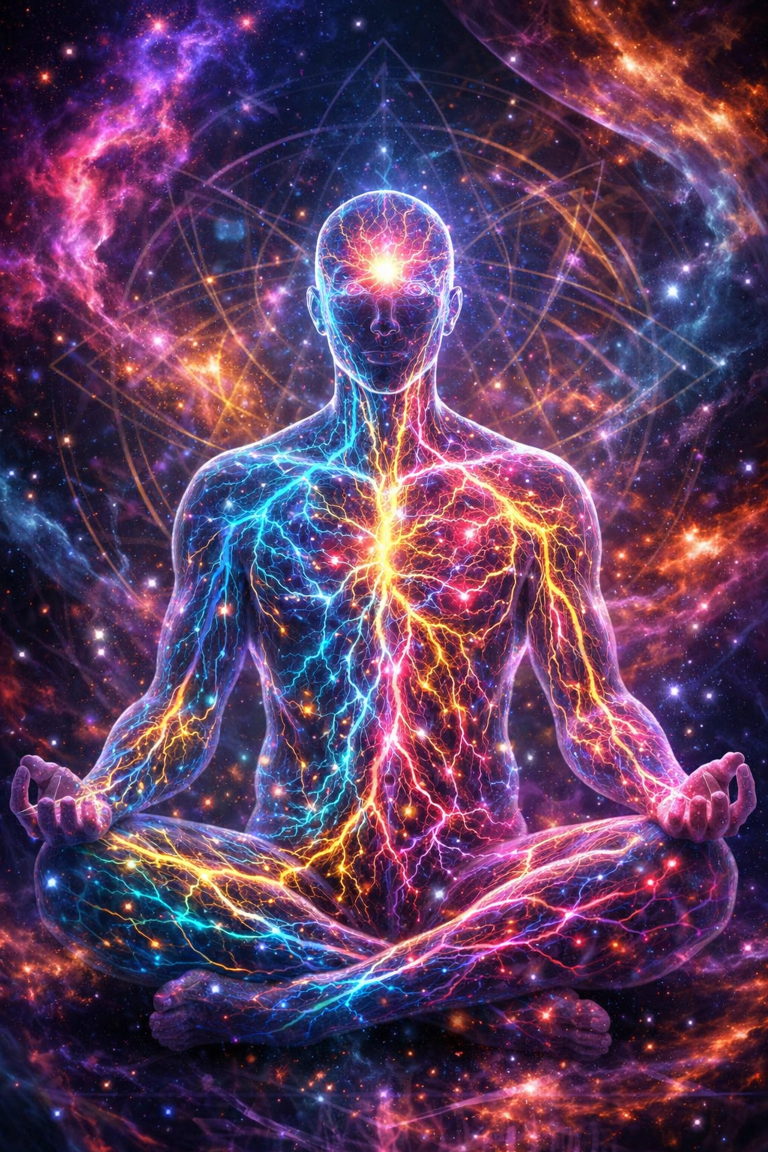 Human silhouette with glowing neural pathways representing high performance nervous system regulation.