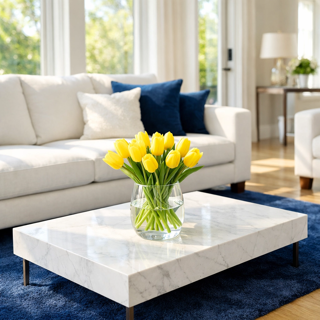 Sun-drenched living room highlighting the eco-friendly green maid services Lowell homeowners trust.