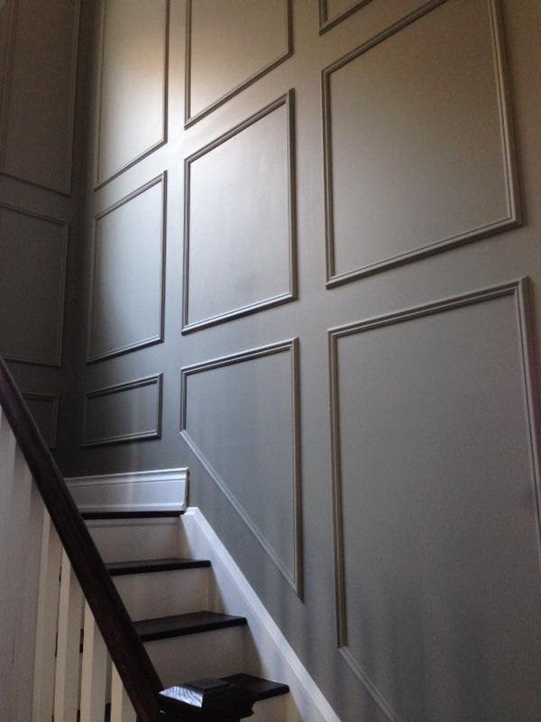 Custom Accent Wall Installation on Staircase