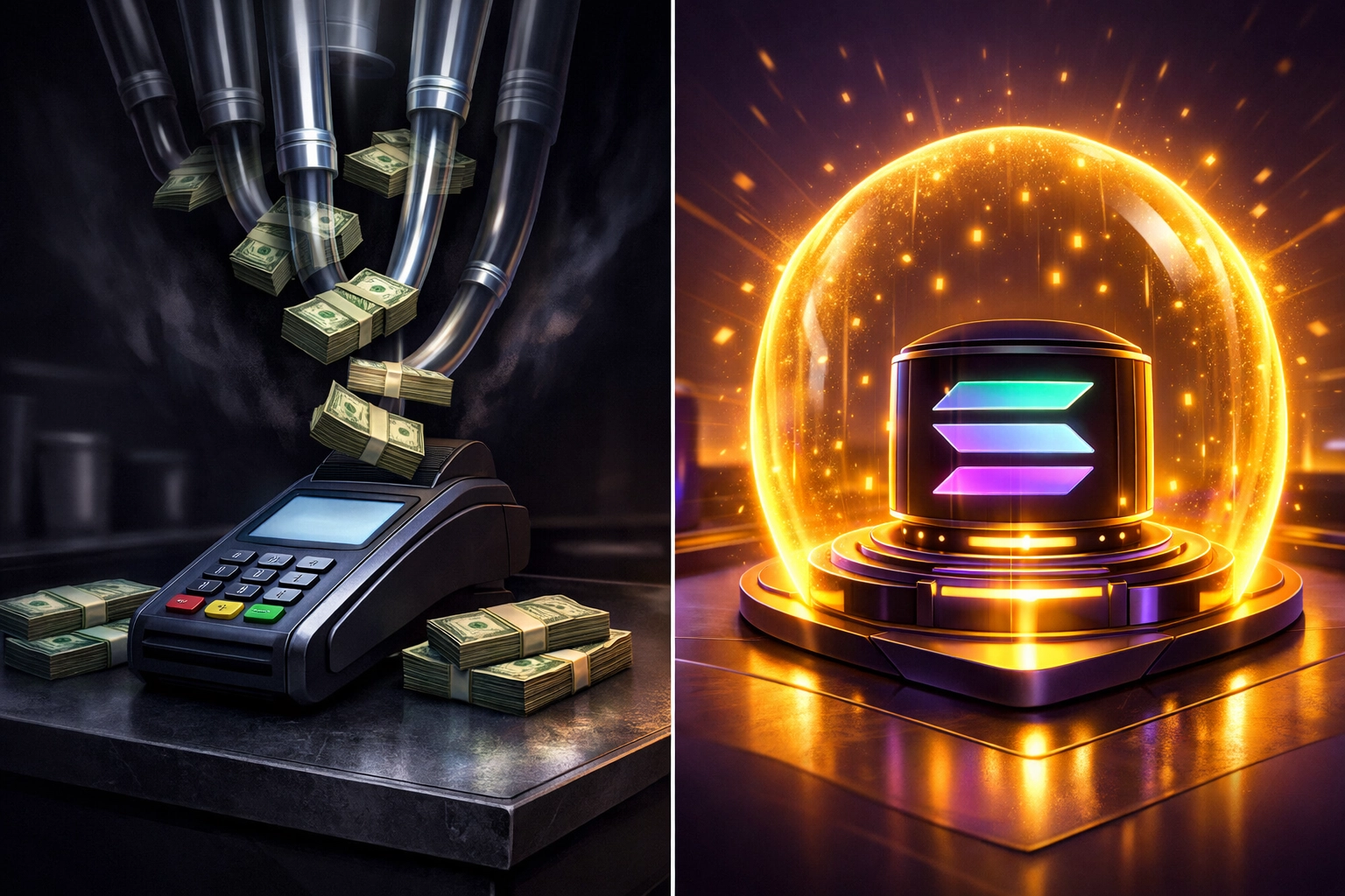 Comparison of traditional merchant payment fees vs Larecoin's gas-only blockchain payment model
