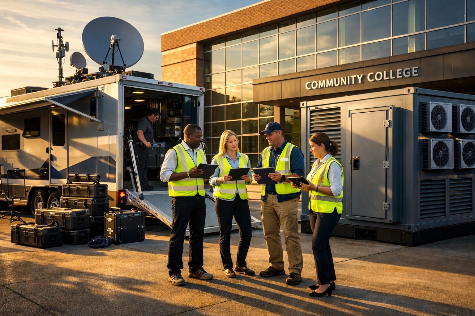 Mobile workforce training unit deploying cloud and AI infrastructure to regional learning centers.