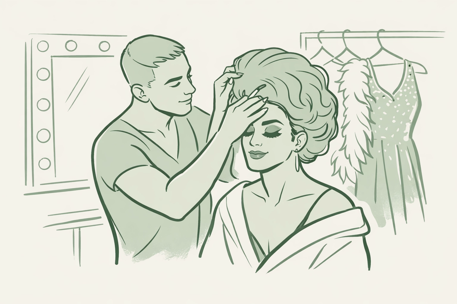 Drag performers backstage at Aunt Charlie's supporting each other in San Francisco's queer community