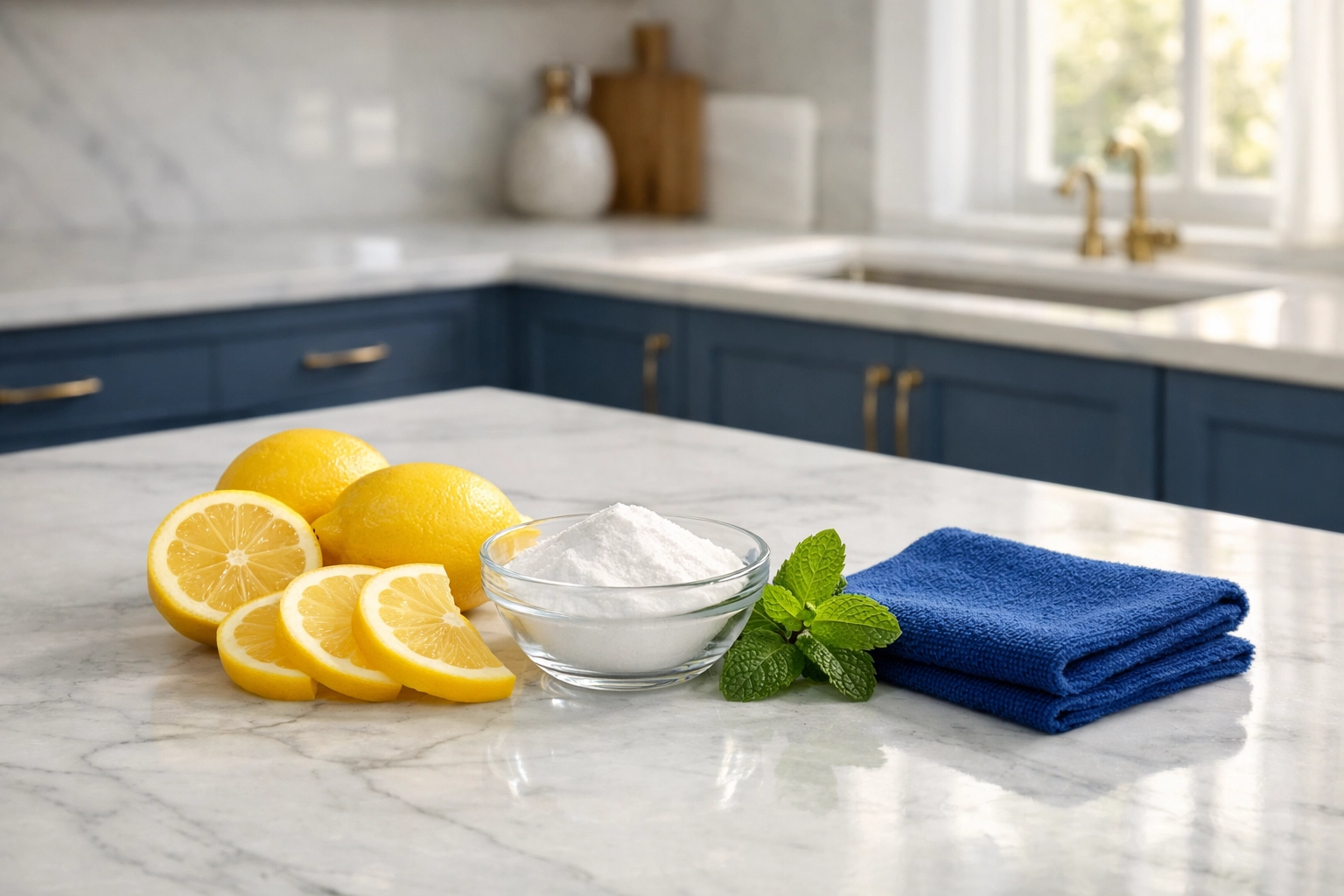 Natural ingredients like lemons and baking soda for safe eco-friendly house cleaning in Framingham MA.