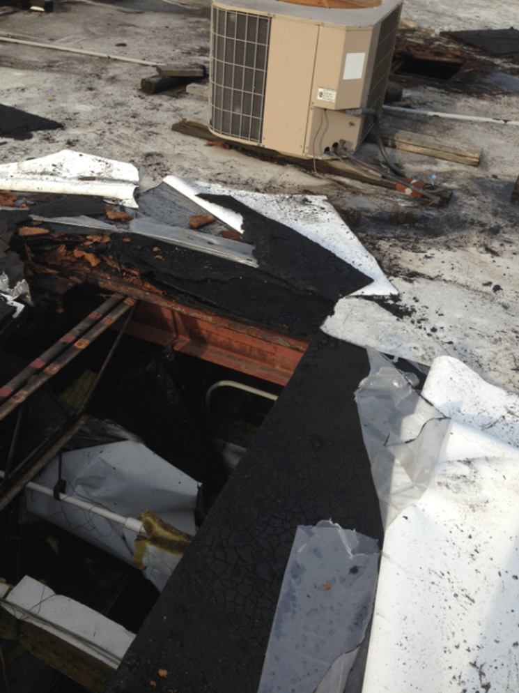 Commercial Flat Roof Storm Damage