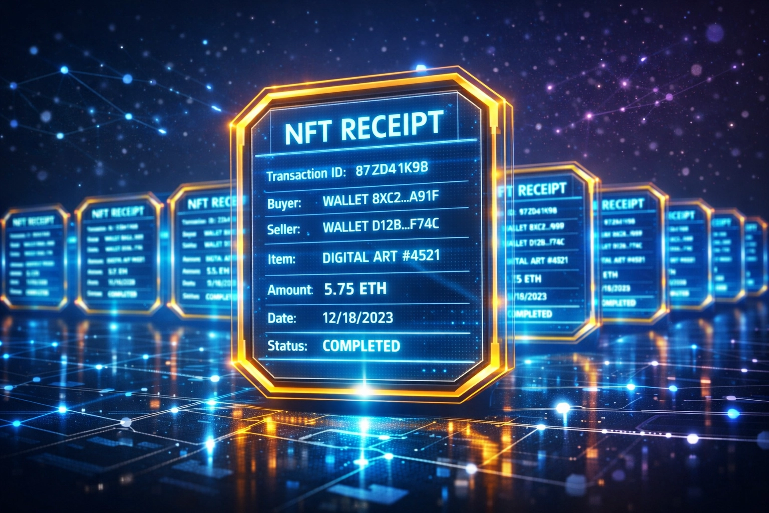 NFT receipts for accounting providing immutable blockchain transaction records and audit trails