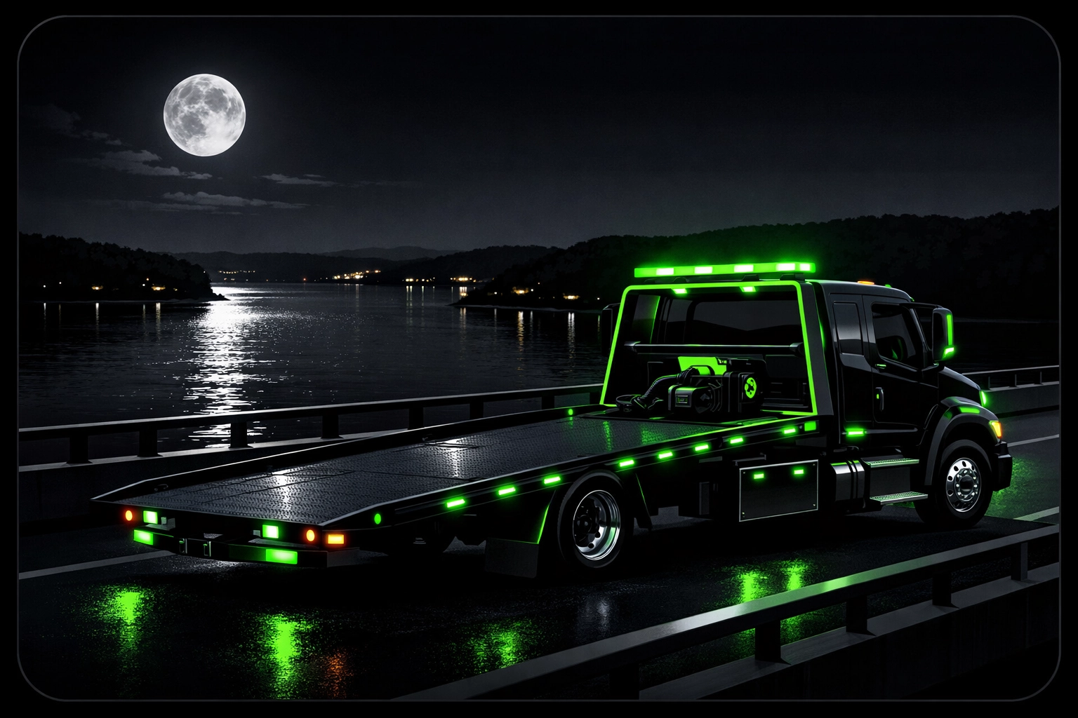 Professional rollback tow truck representing a USA Tow Pro Basic Spot in Camden County, Missouri.