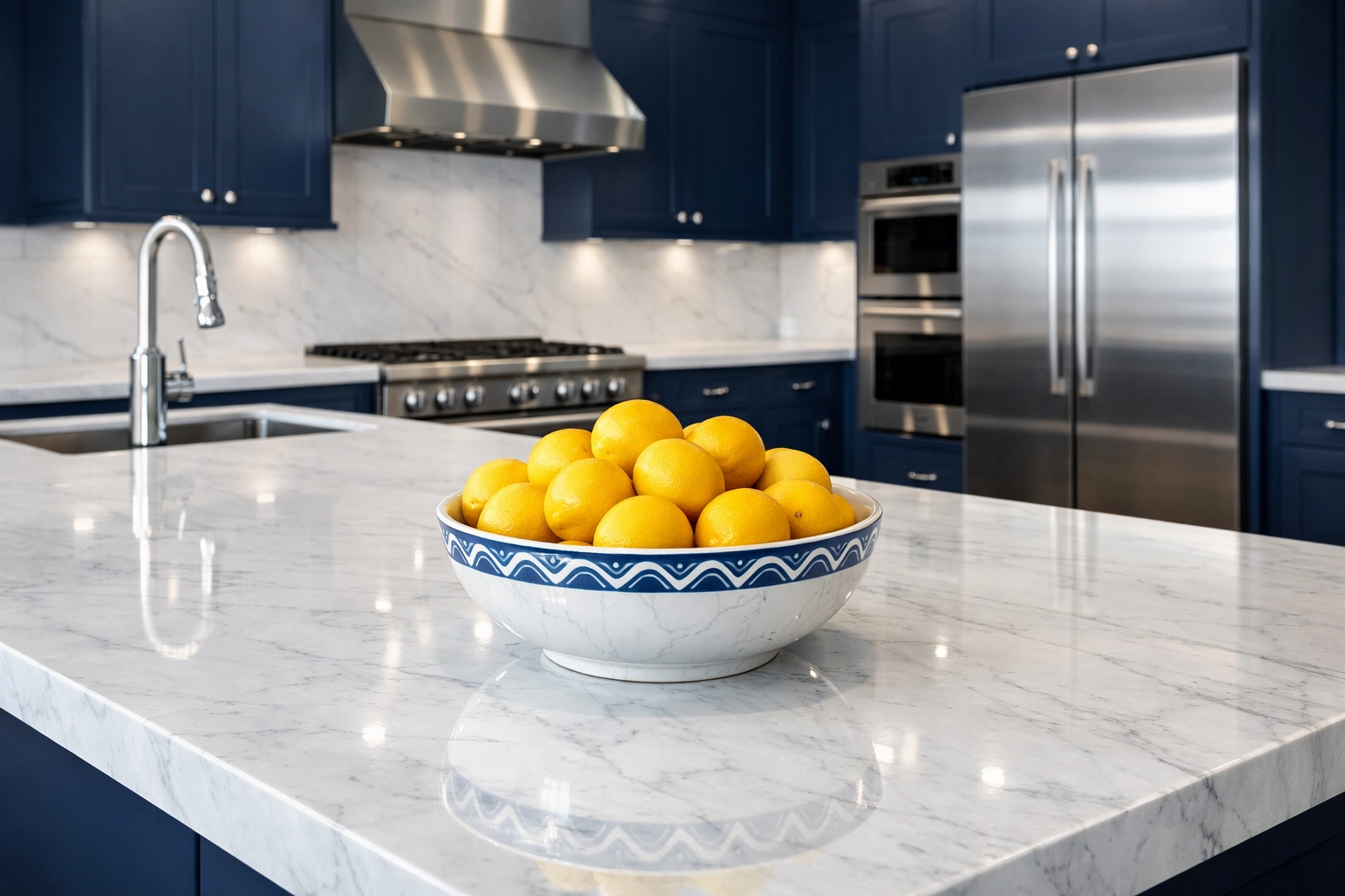 A sparkling clean luxury kitchen in a Natick home after a visit from professional cleaners.