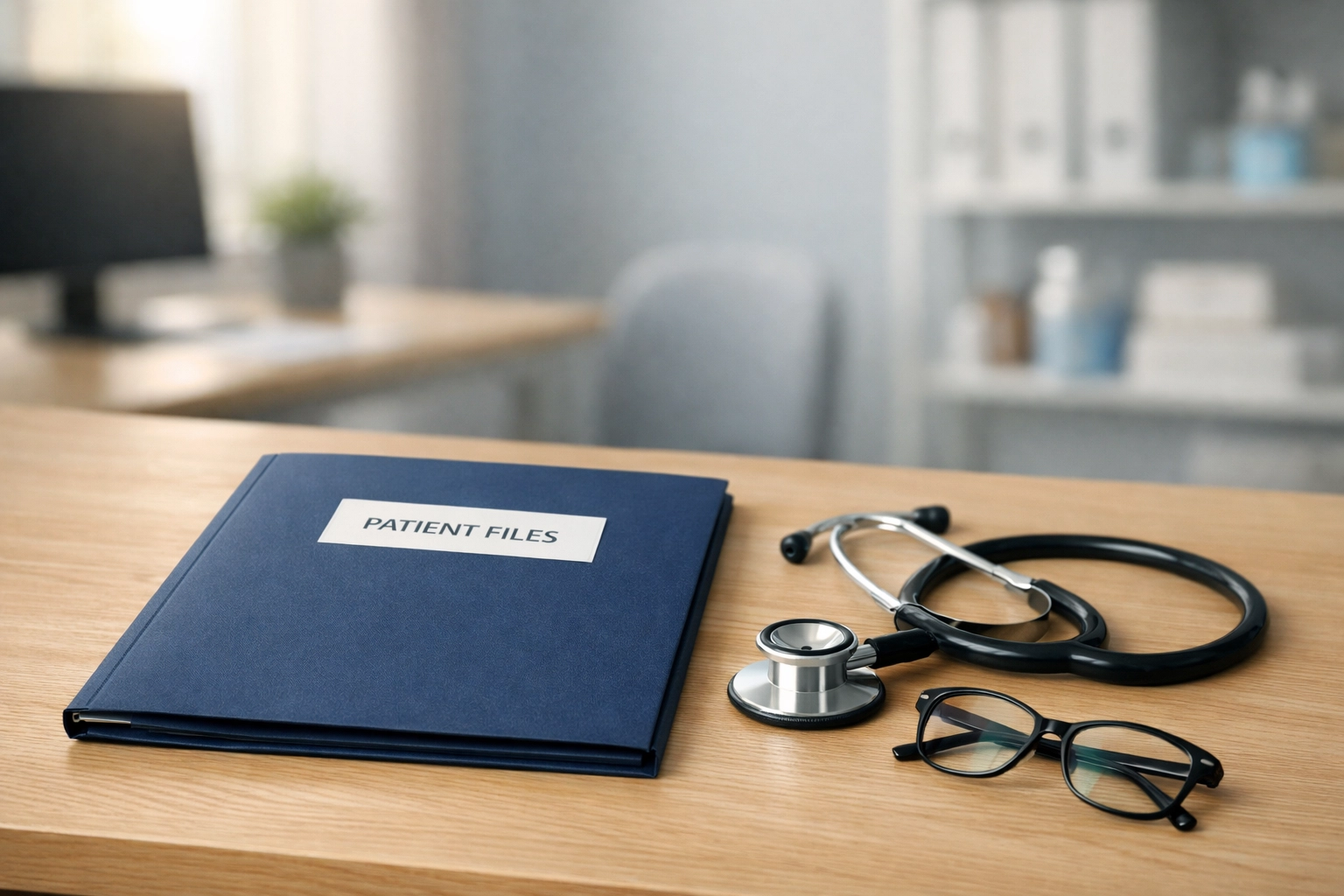 Organized personnel file on a healthcare administrator's desk, ready for behavioral health accreditation.