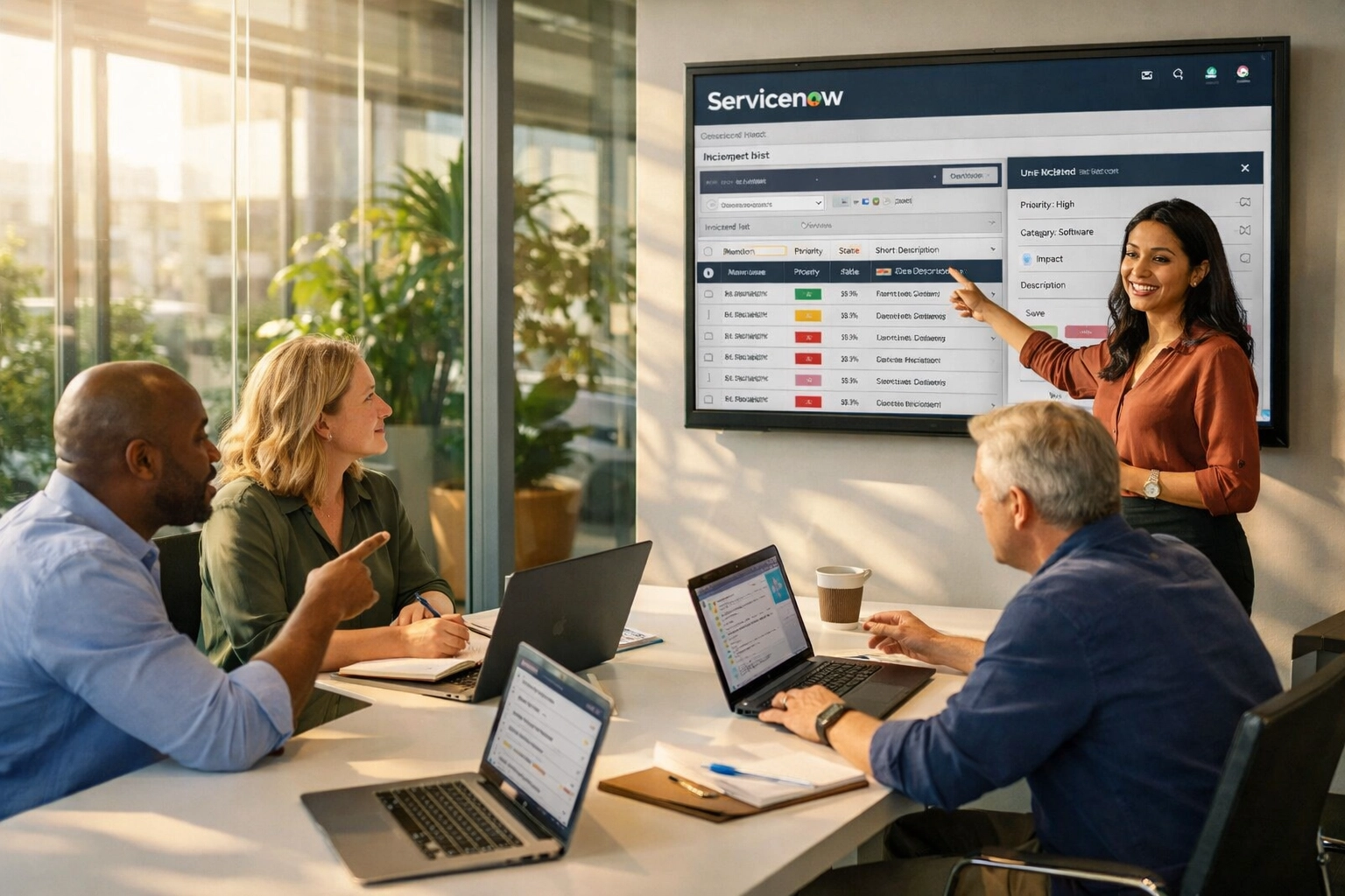 ServiceNow consulting team conducting knowledge transfer training session