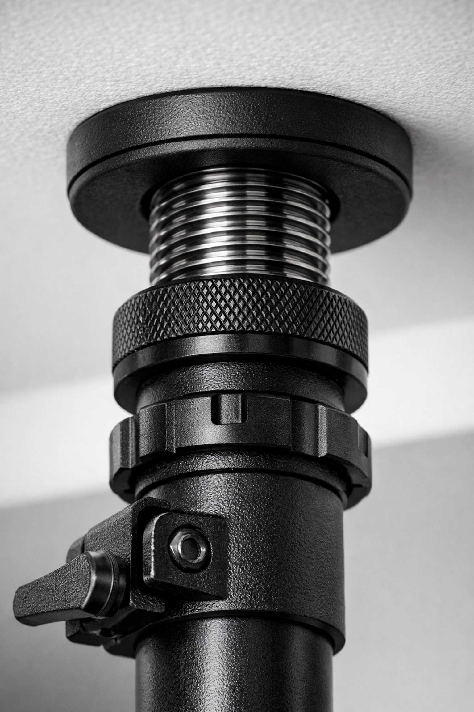 Close-up of a no wall damage workout system anchor, featuring high-quality home gym equipment design.