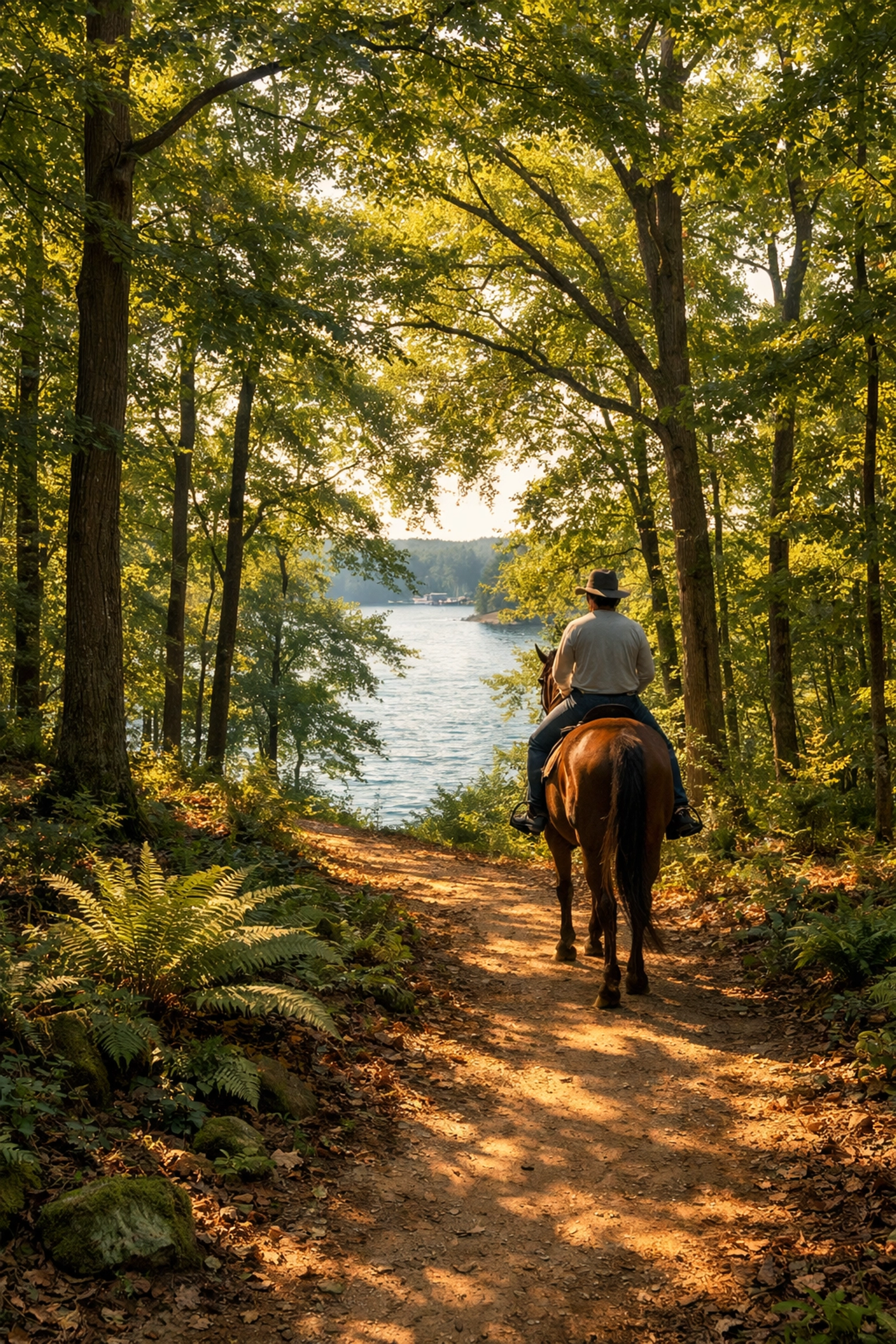 Trail riding through wooded paths near Lake Norman State Park in Huntersville NC