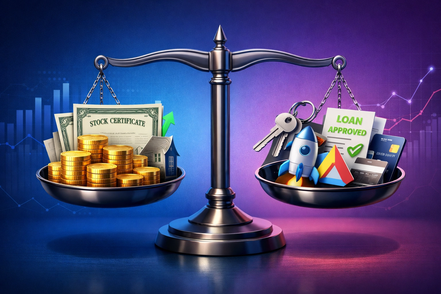 Balanced investment portfolio showing risk mitigation through asset diversification
