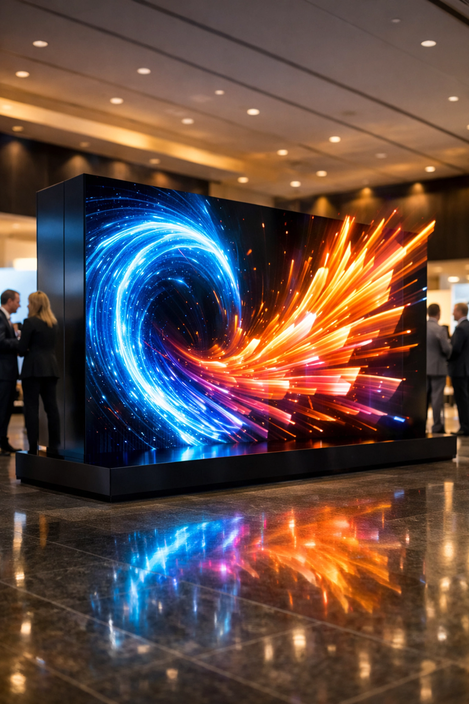 Innovative 3D digital signage installation at a high-end sponsorship activation event.