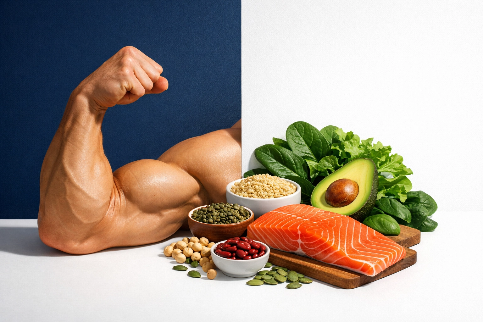 Athlete nutrition with protein-rich foods for muscle building and performance enhancement