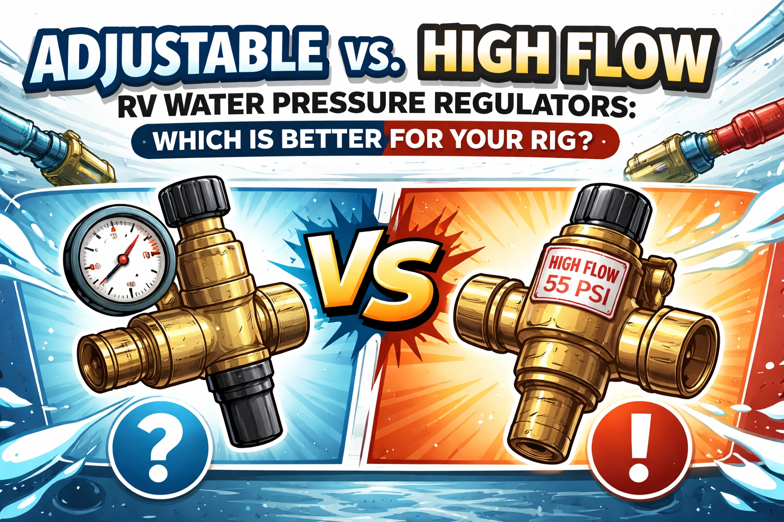 [HERO] Adjustable vs. High Flow RV Water Pressure Regulators: Which Is Better for Your Rig?
