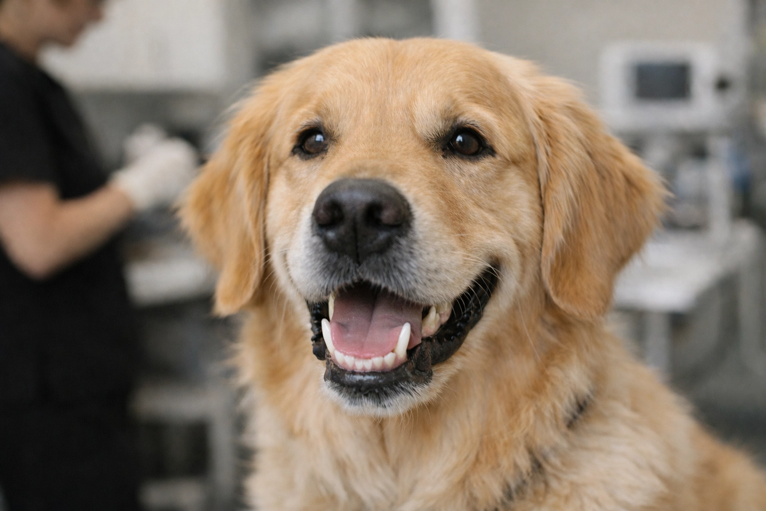 Is Your Pet’s 'Stinky Breath' a Health Warning? The Truth About Pet Dental Disease Healthy golden retriever with clean teeth and healthy pink gums in bright natural light.