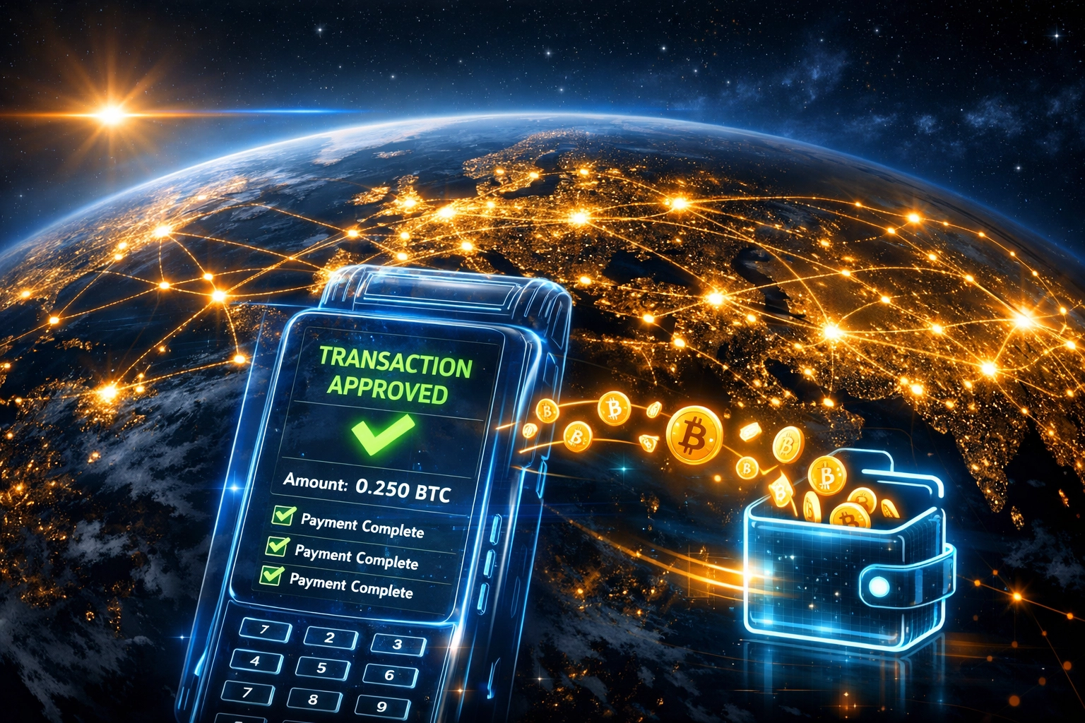 Global blockchain network enabling instant Web3 merchant payments across worldwide locations