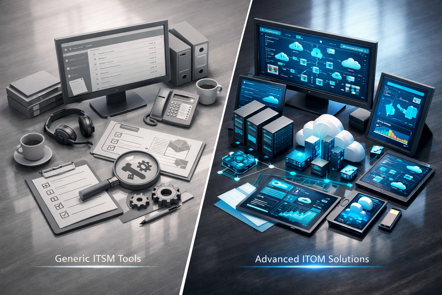 Specialized ServiceNow ITOM consulting expertise compared to generic ITSM implementation services