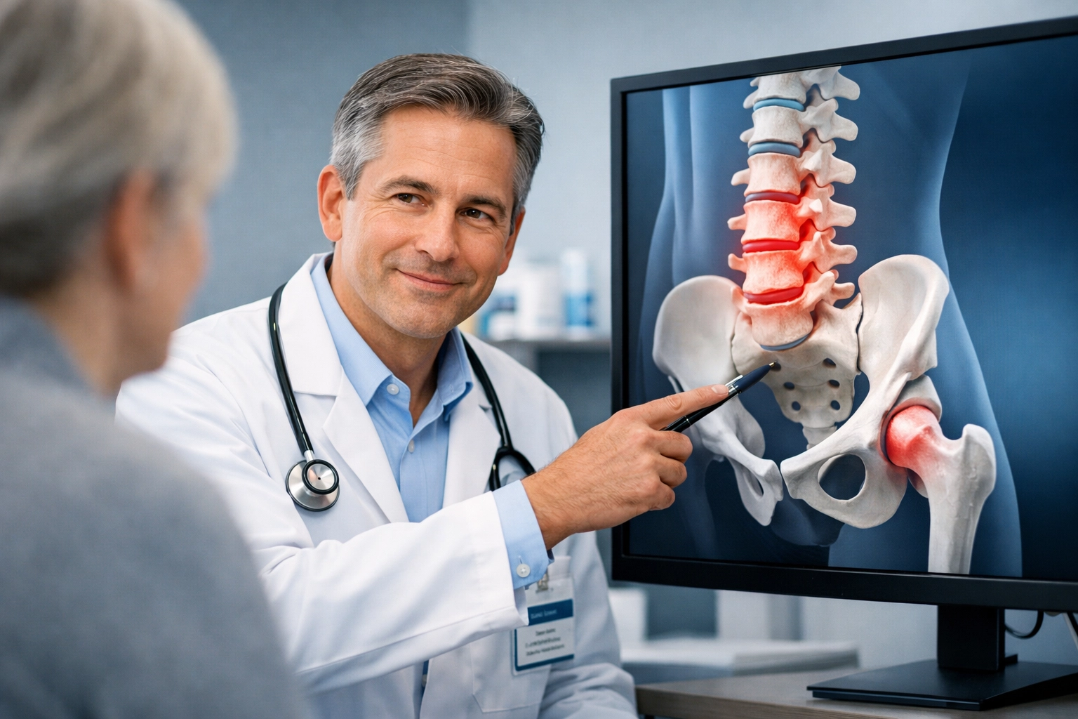 St. Petersburg, FL pain management physician discussing personalized joint and spine treatment options with a patient.