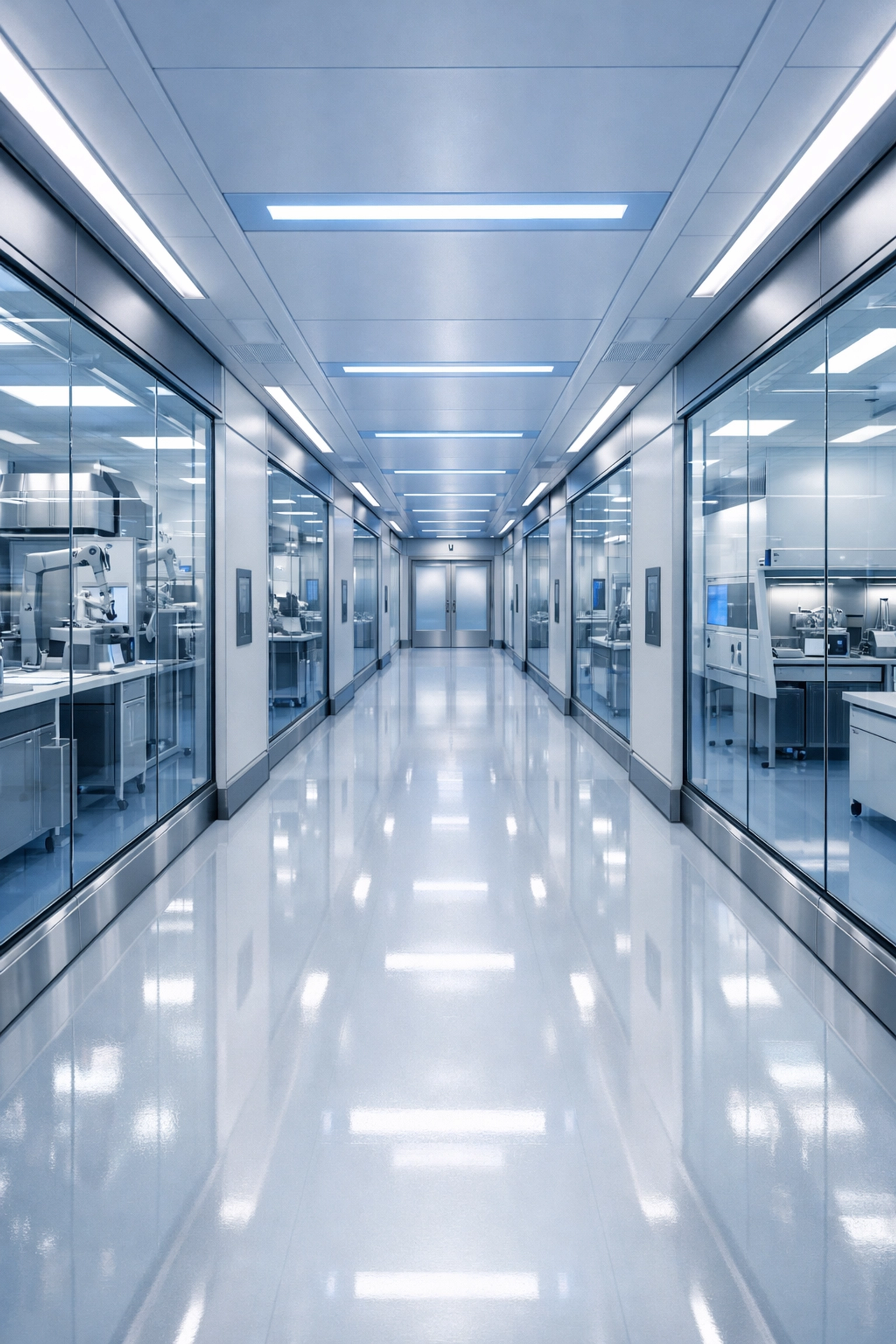 Sterile biotech laboratory facility in Framingham showing specialized commercial cleaning results.