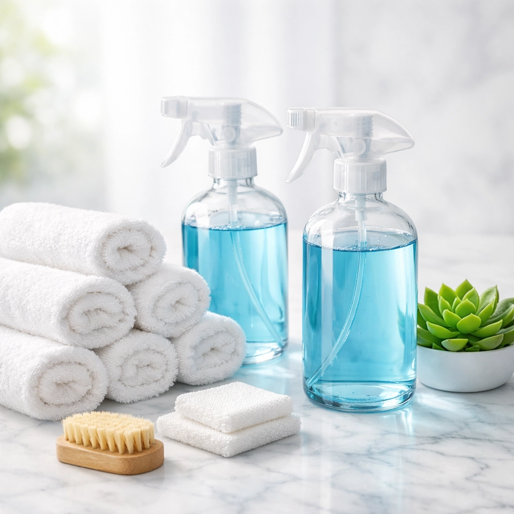 Eco-friendly products and supplies used for sustainable commercial cleaning Carlisle in office environments.