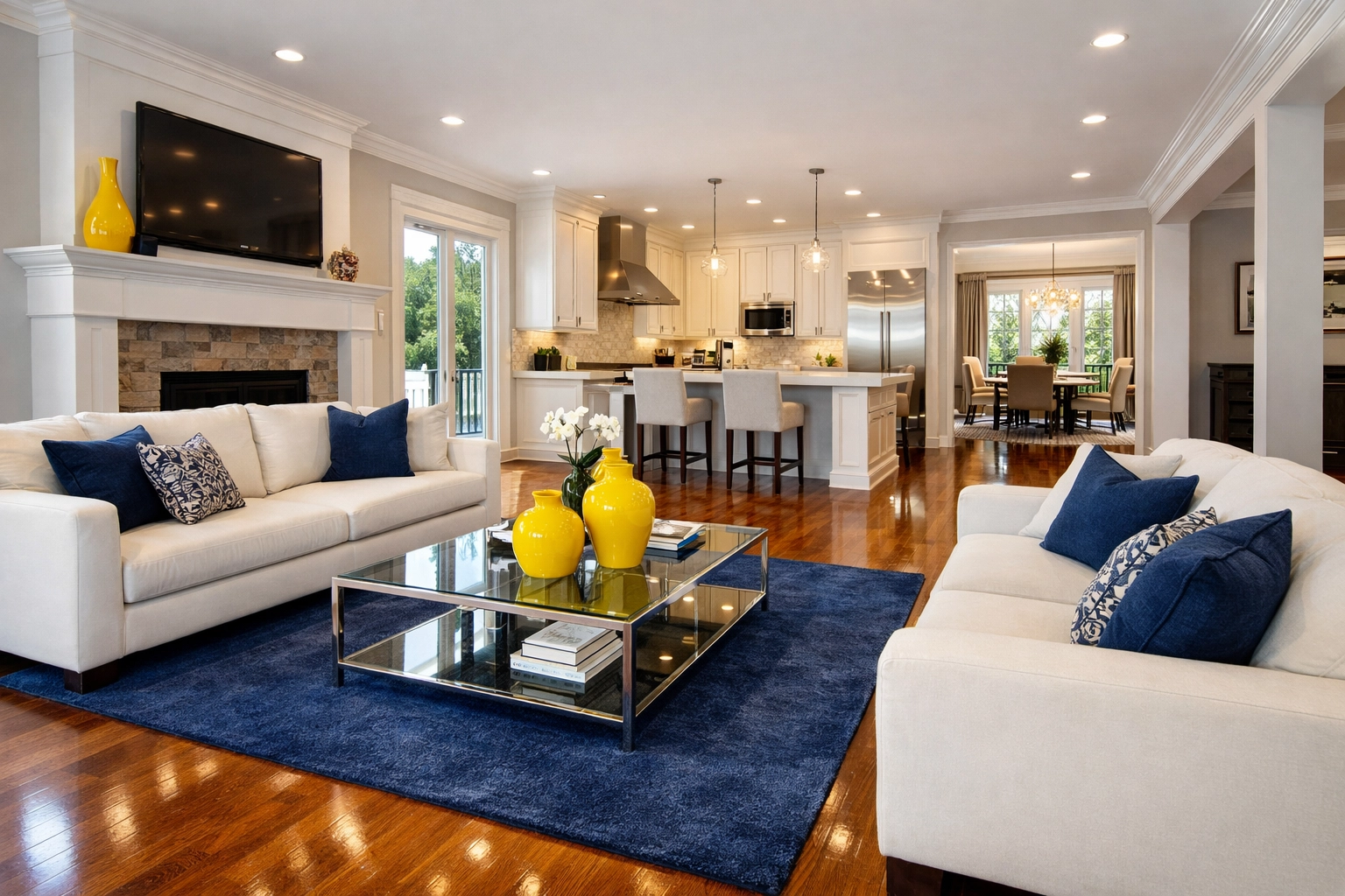 A spotless luxury home in Hudson after a professional post-construction cleaning service, ready for move-in.