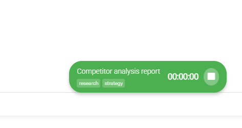 Time tracker widget for Competitor analysis report
