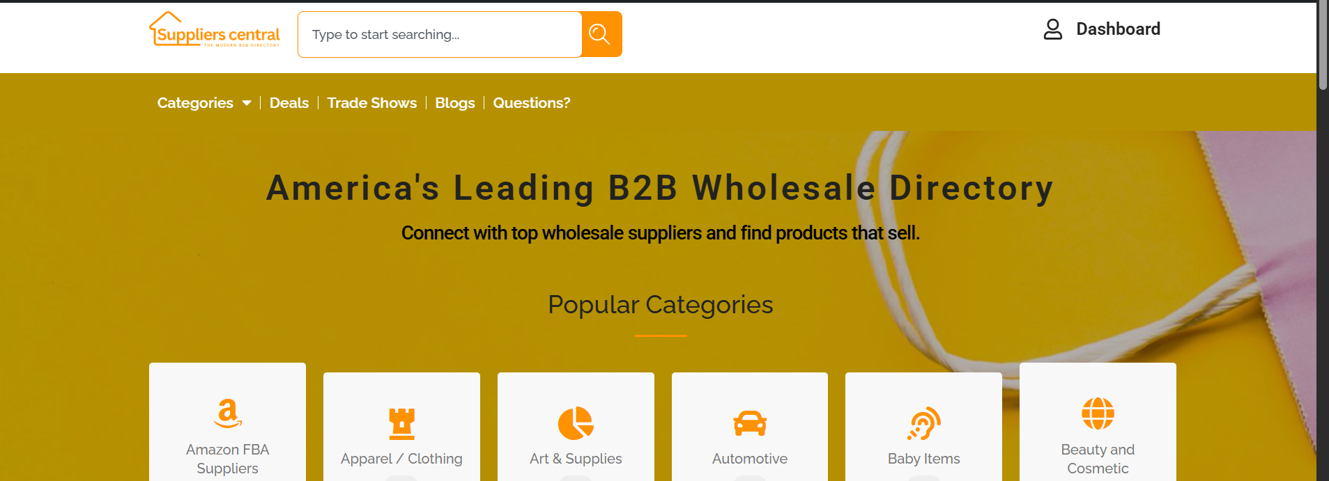 Suppliers Central homepage