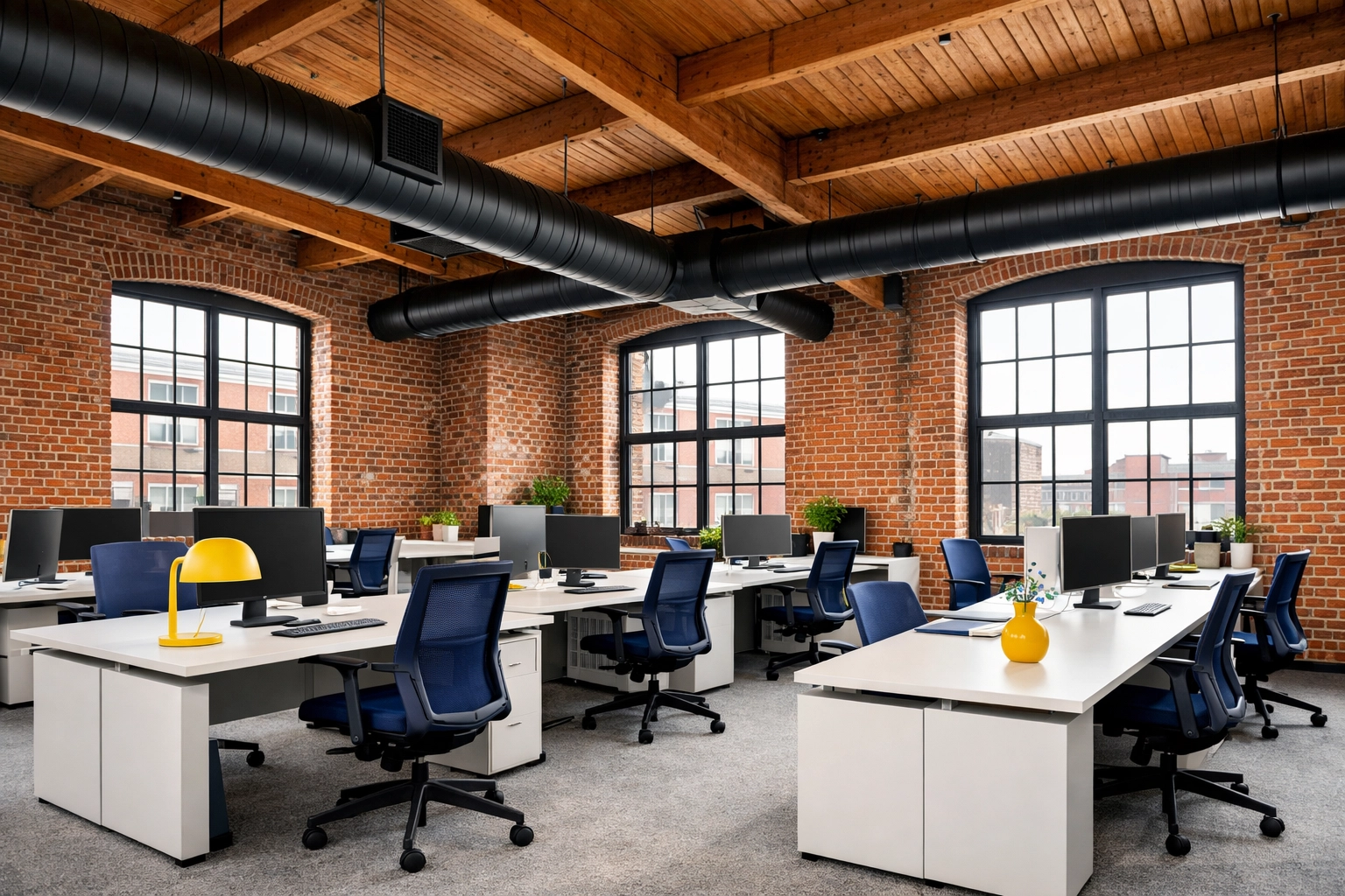 Clean and dust-free office in the Worcester Canal District featuring professional high-level office cleaning.