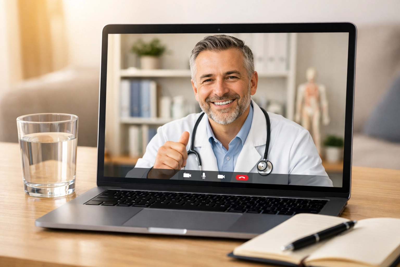 Online weight loss doctor providing a telehealth consultation for medical weight loss eligibility.
