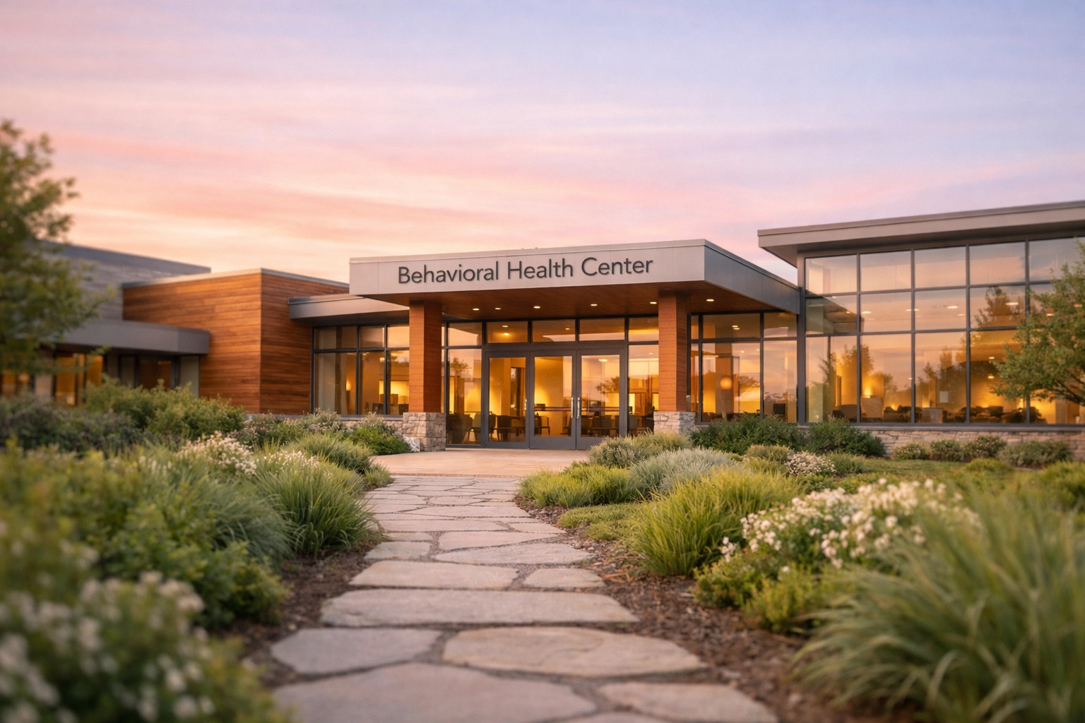 Modern behavioral health facility exterior symbolizing successful program expansion and high-quality care standards.
