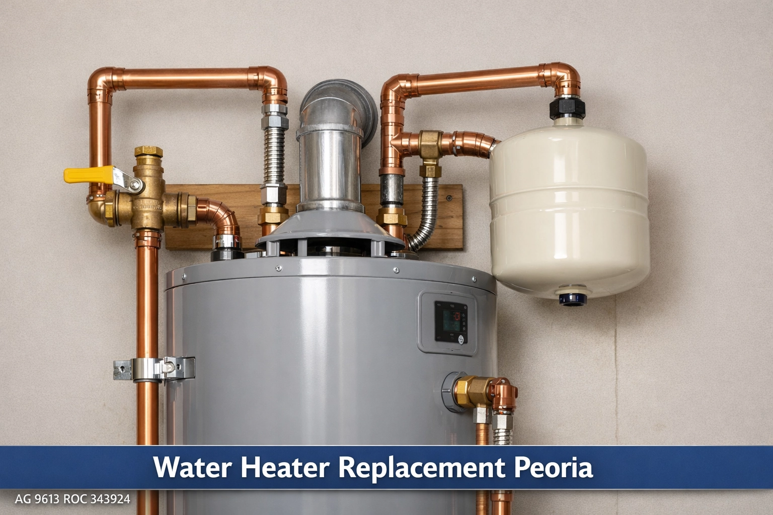 Expert water heater replacement and copper pipe repair in a Westwing Mountain home in Peoria, AZ.