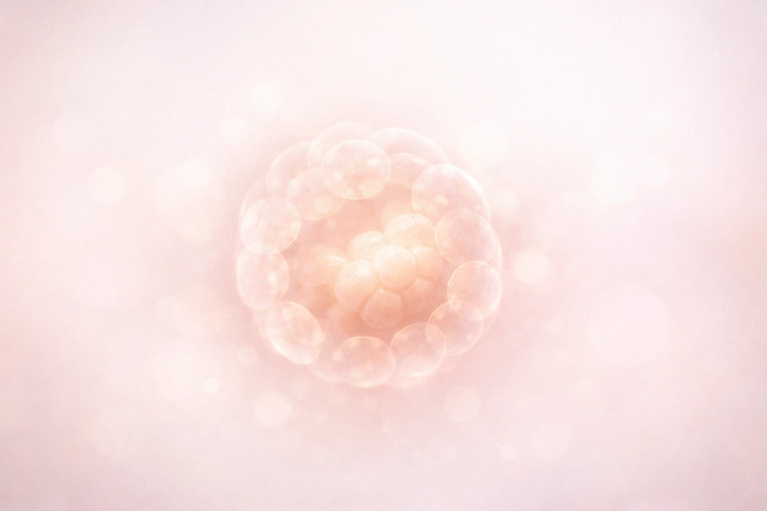 Healthy blastocyst embryo in a sterile, protected IVF laboratory environment during a clinical reset.